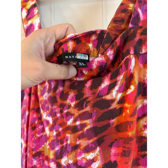 Natori Women’s Animal Print Ombré Dress Sleeveless Square Neck Size XL No Belt - Picture 9 of 10